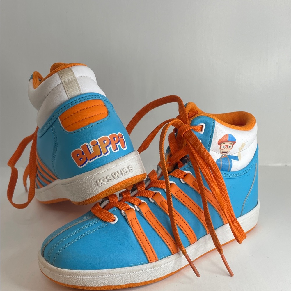 K-Swiss Blippi Kids High-Top Sneakers RARE Blue & Orange
